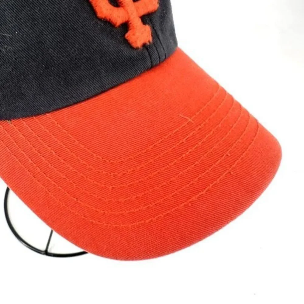 47 Brand San Francisco Giants Fitted Hat MLB Away Cap‎ Orange Brim Medium